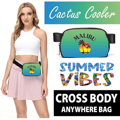 Full Color Cross Body Zipper Green/Blue Lulu Belt Bag