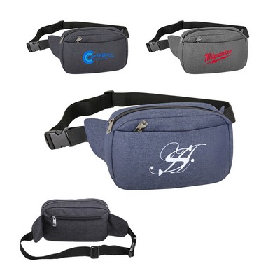 Three Zippered Heather Fanny Pack
