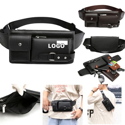 Waterproof Pu Crossbody Waist Bag: Durable & Hands-Free