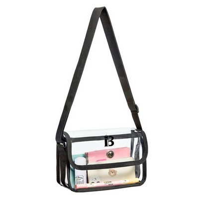 Clear PVC Messenger Bag Crossbody Stadium Approved Purse