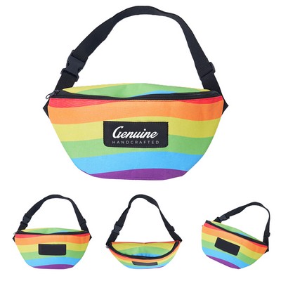 600D Oxford Rainbow Fanny Pack
