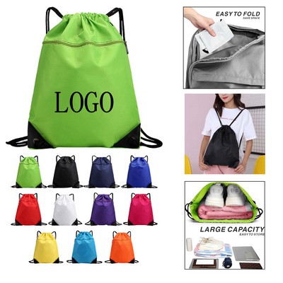 Waterproof Drawstring Bags Sports Backpack With Zipper