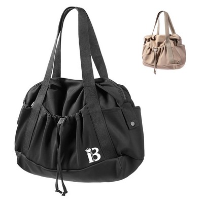 Foldable Nylon Zipper Tote Shoulder Bag