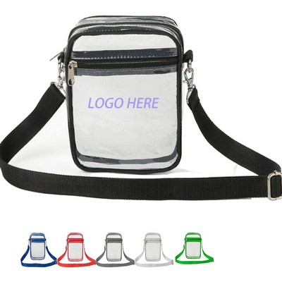 Clear Transparent PVC Crossbody Stadium Bag