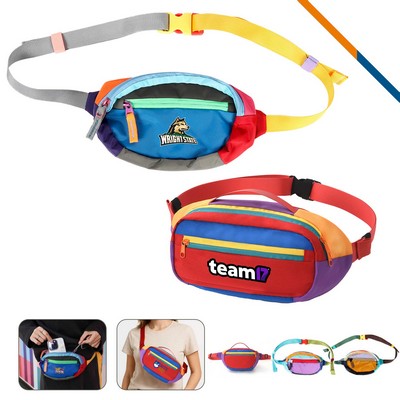 HipSack Polyester Color Block Fanny Pack