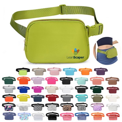 Full-color Heat Transfer Anywhere Belt Bag Crossbody Fanny Pack With Metal Zipper