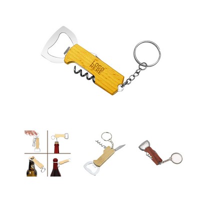Wood Bottle Opener Keychain