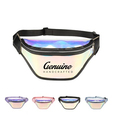 Adjustable Holographic Fanny Pack with Buckle